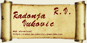 Radonja Vuković vizit kartica